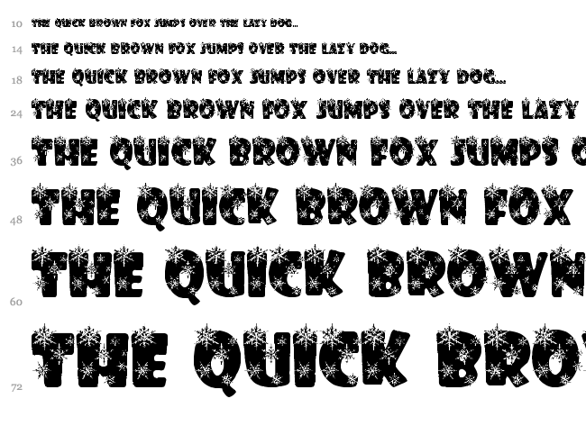 Winter Flakes font waterfall